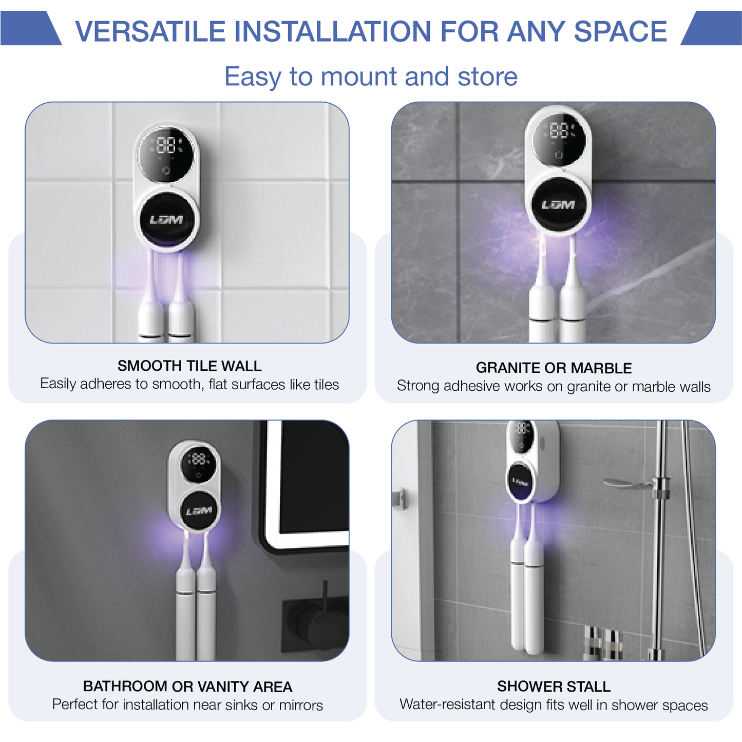 LDM™ UltraClean Pro - UV Toothbrush Sterilizer & Dryer with Smart Sensor and Wall-Mounted Design