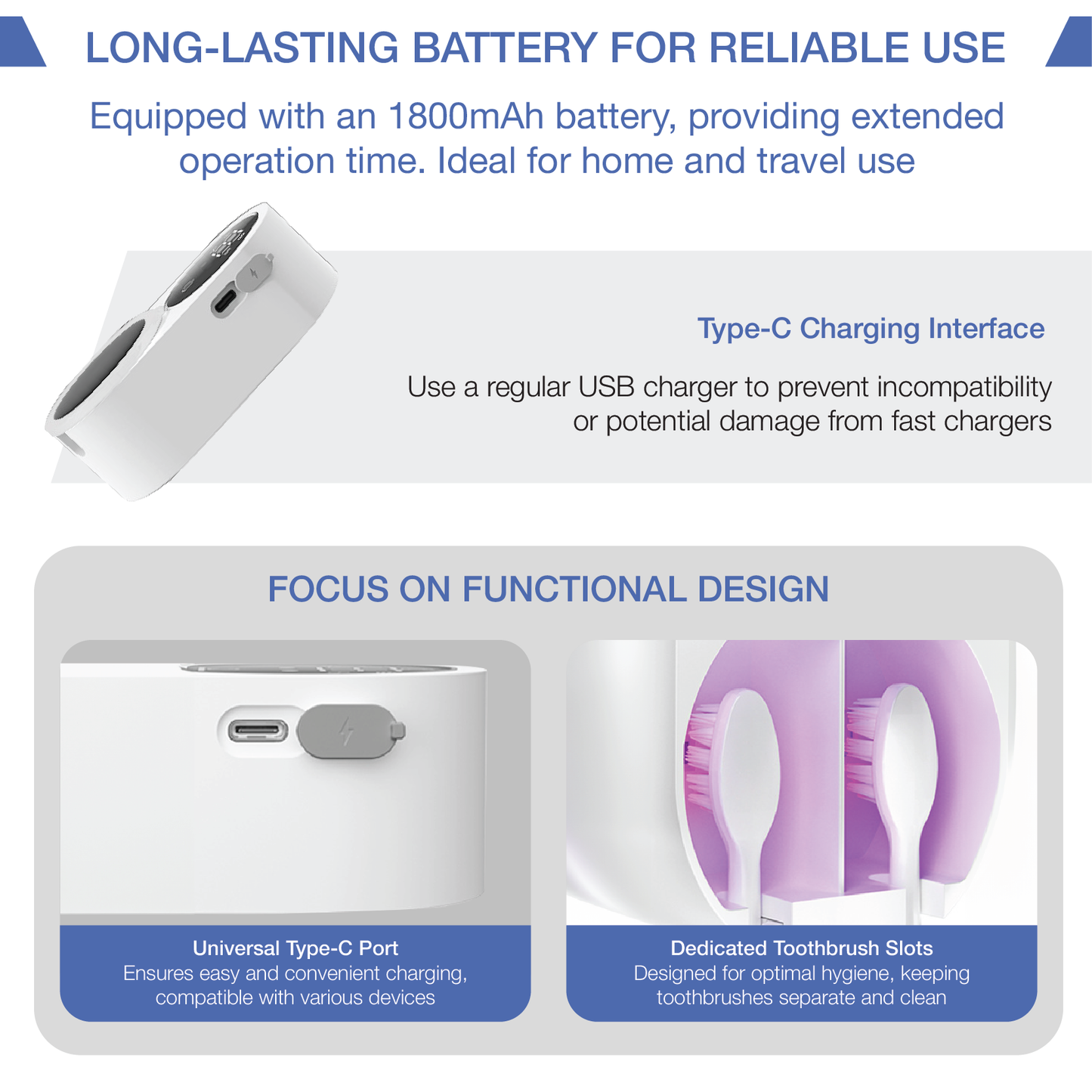 LDM™ UltraClean Pro - UV Toothbrush Sterilizer & Dryer with Smart Sensor and Wall-Mounted Design