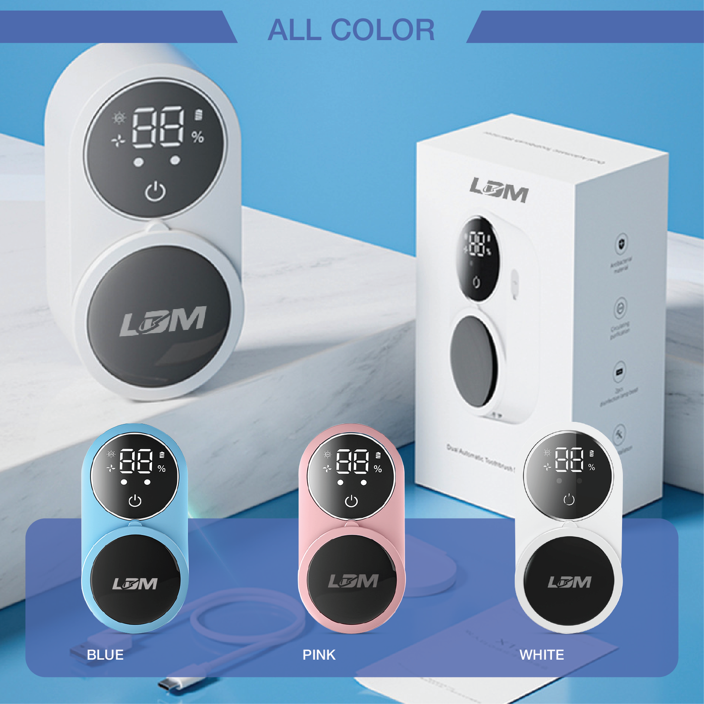 LDM™ UltraClean Pro - UV Toothbrush Sterilizer & Dryer with Smart Sensor and Wall-Mounted Design