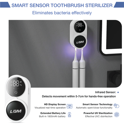 LDM™ UltraClean Pro - UV Toothbrush Sterilizer & Dryer with Smart Sensor and Wall-Mounted Design