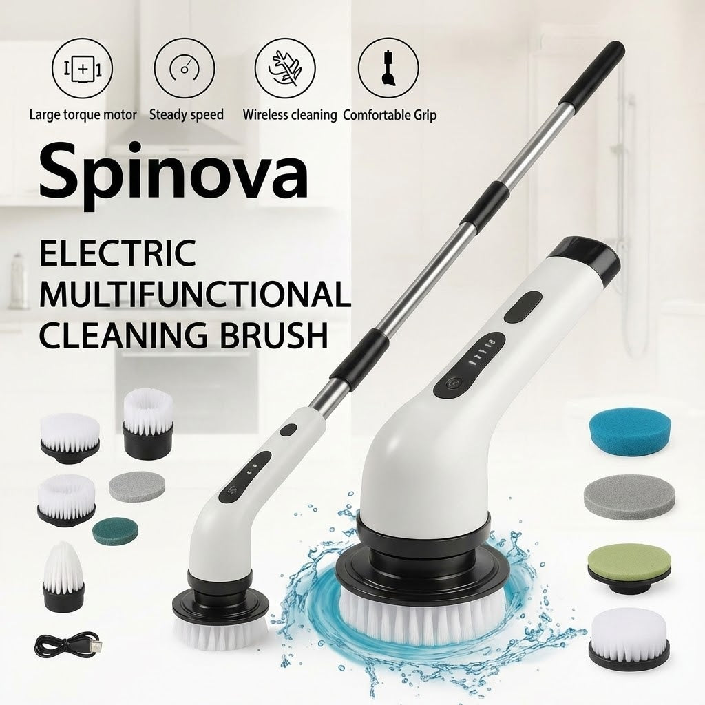 Spinova™ – The 9in1 Electric Cleaning Brush That Does the Scrubbing For You