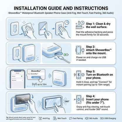 ShowerBox™ Waterproof Bluetooth Speaker Phone Case