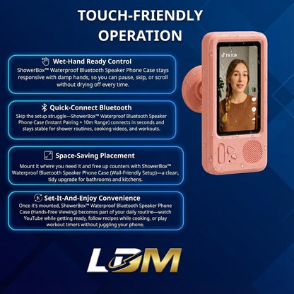 ShowerBox™ Waterproof Bluetooth Speaker Phone Case