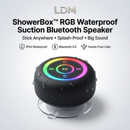 ShowerBox™ RGB Waterproof Suction Bluetooth Speaker