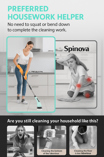 Spinova™ – The 9in1 Electric Cleaning Brush That Does the Scrubbing For You