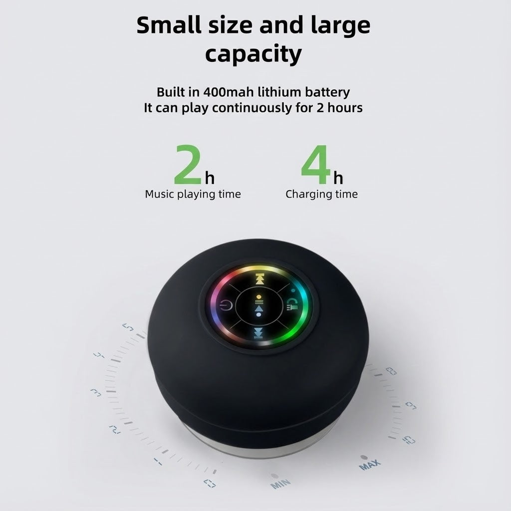 ShowerBox™ RGB Waterproof Suction Bluetooth Speaker