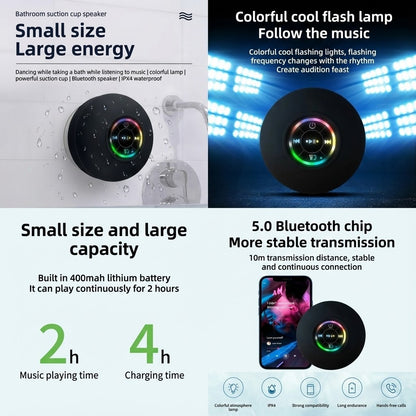 ShowerBox™ RGB Waterproof Suction Bluetooth Speaker