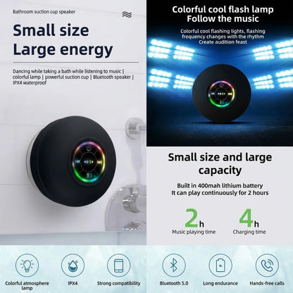 ShowerBox™ RGB Waterproof Suction Bluetooth Speaker